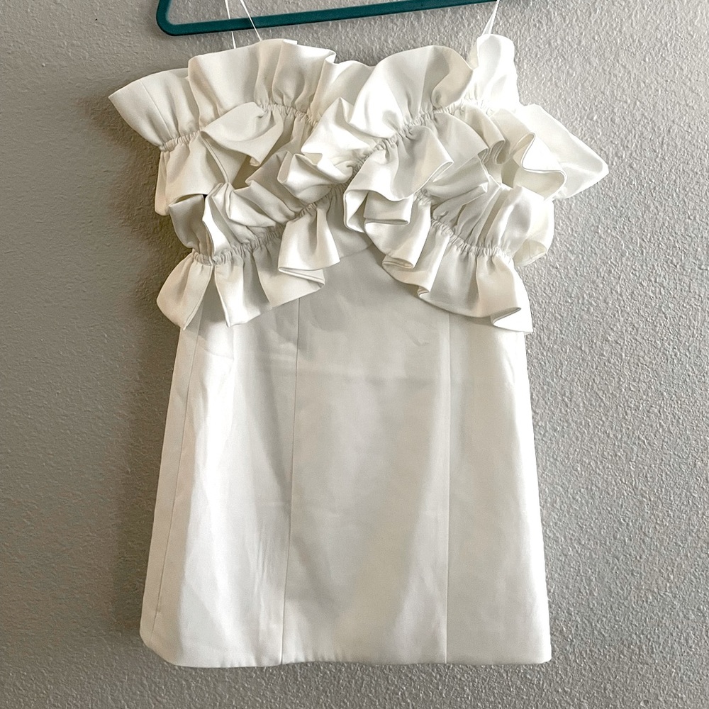 Little White Ruffle Dress - Picture 2 of 4